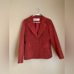 Lilli Ann Vintage 70’s Ultra Suede red Blazer jacket coat